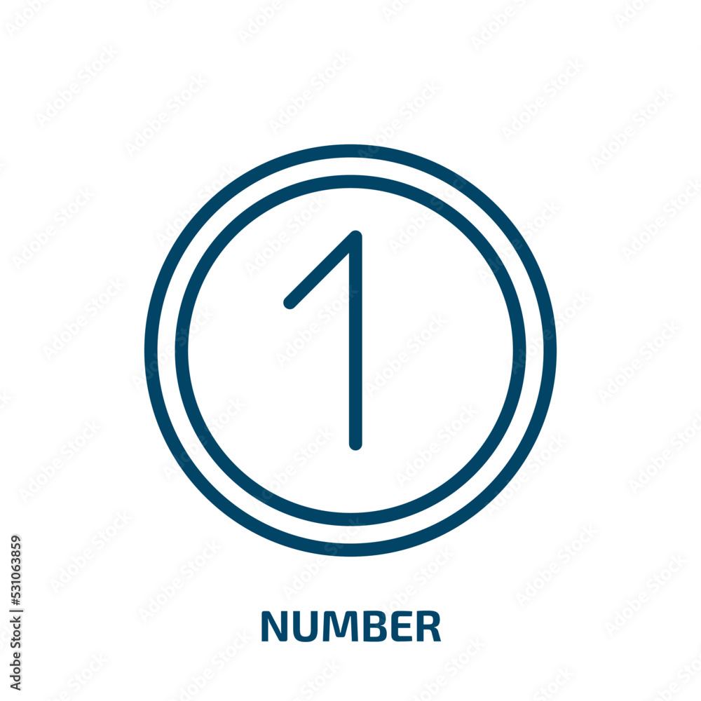 Poster number icon from user interface collection. thin linear number, collection, business outline icon is