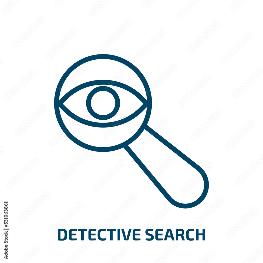 Poster detective search icon from user interface collection. thin linear detective search, search, focus ou