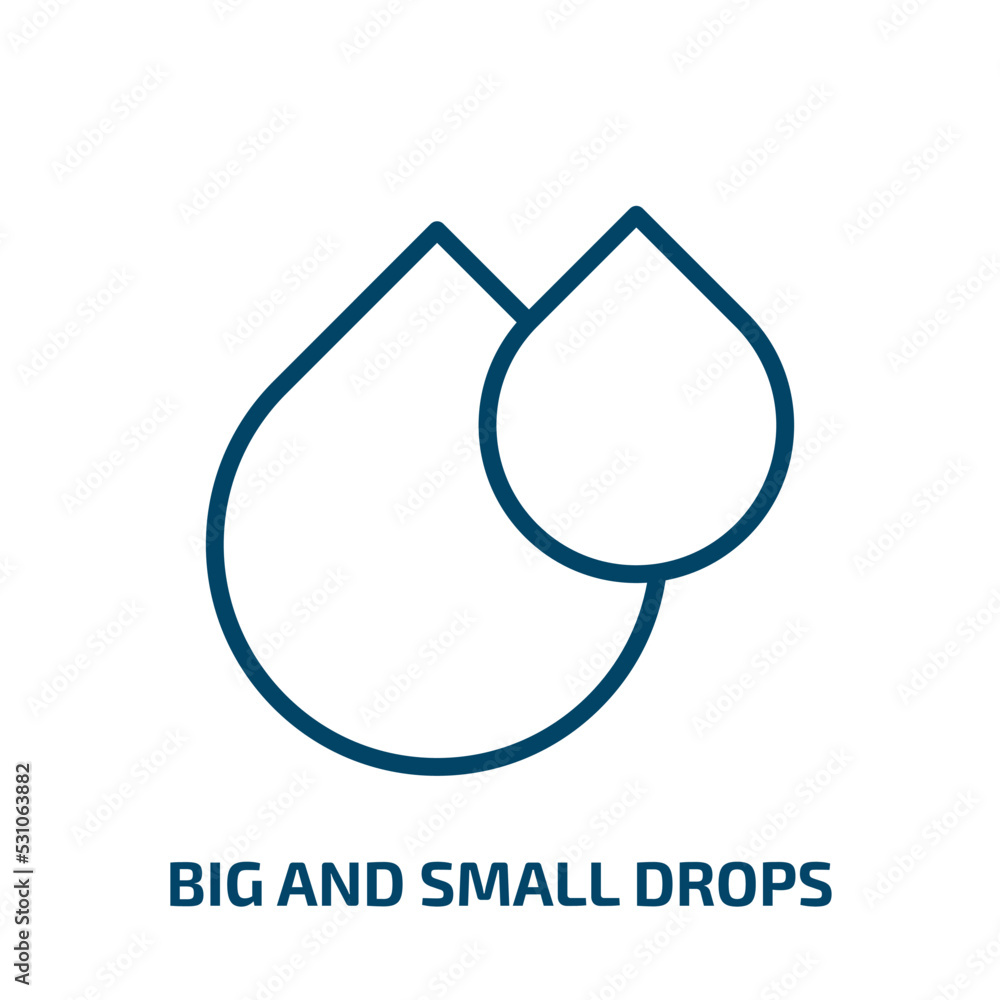 Poster big and small drops icon from user interface collection. thin linear big and small drops, small, big