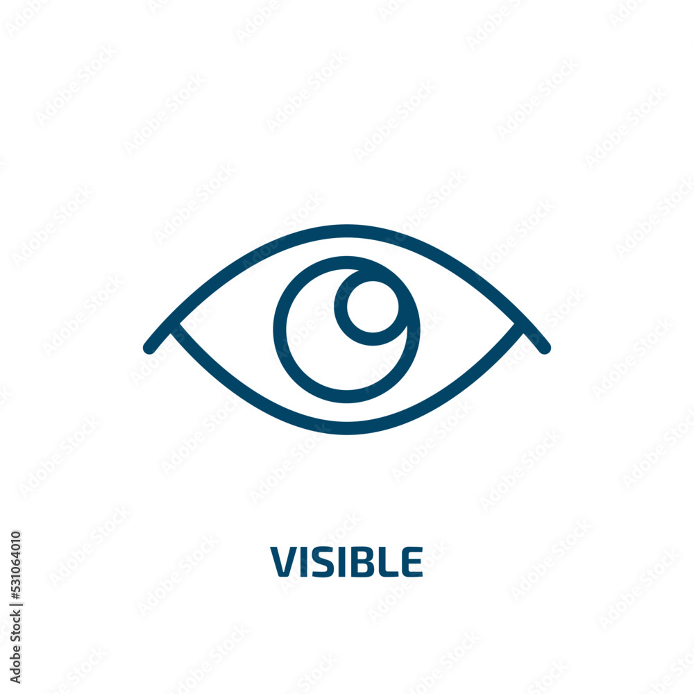 Poster visible icon from user interface collection. thin linear visible, visibility, eye outline icon isola