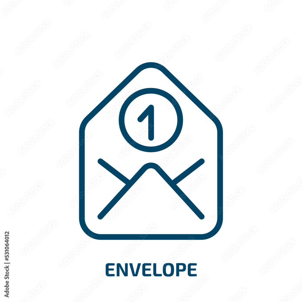Poster envelope icon from user interface collection. thin linear envelope, button, website outline icon iso