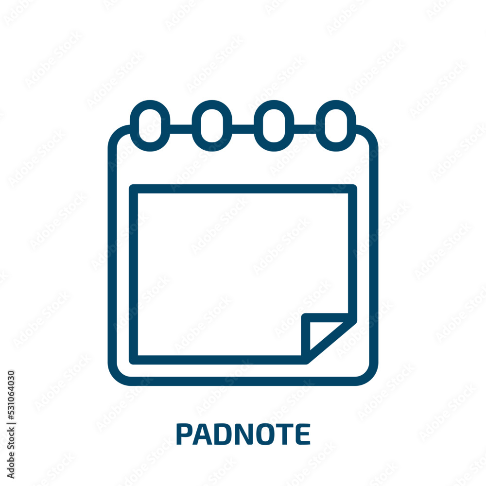 Poster padnote icon from user interface collection. thin linear padnote, settings, business outline icon is