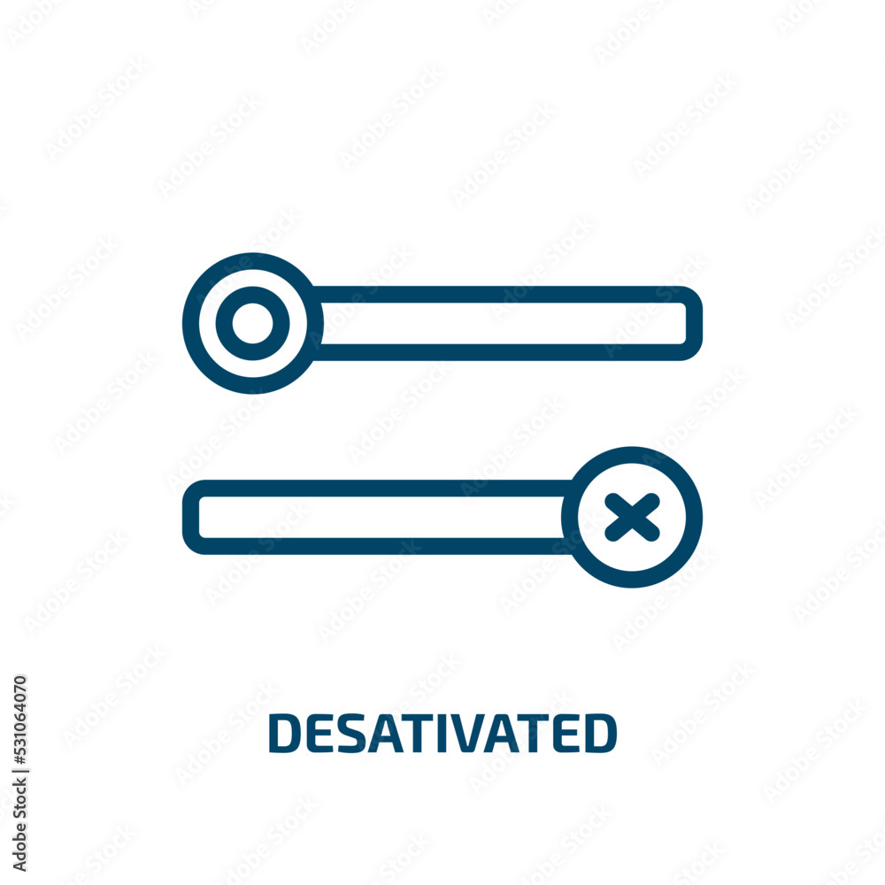 Poster desativated icon from user interface collection. thin linear desativated, arrow, cart outline icon i