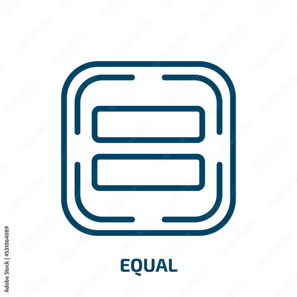 Poster equal icon from user interface collection. thin linear equal, equality, people outline icon isolated
