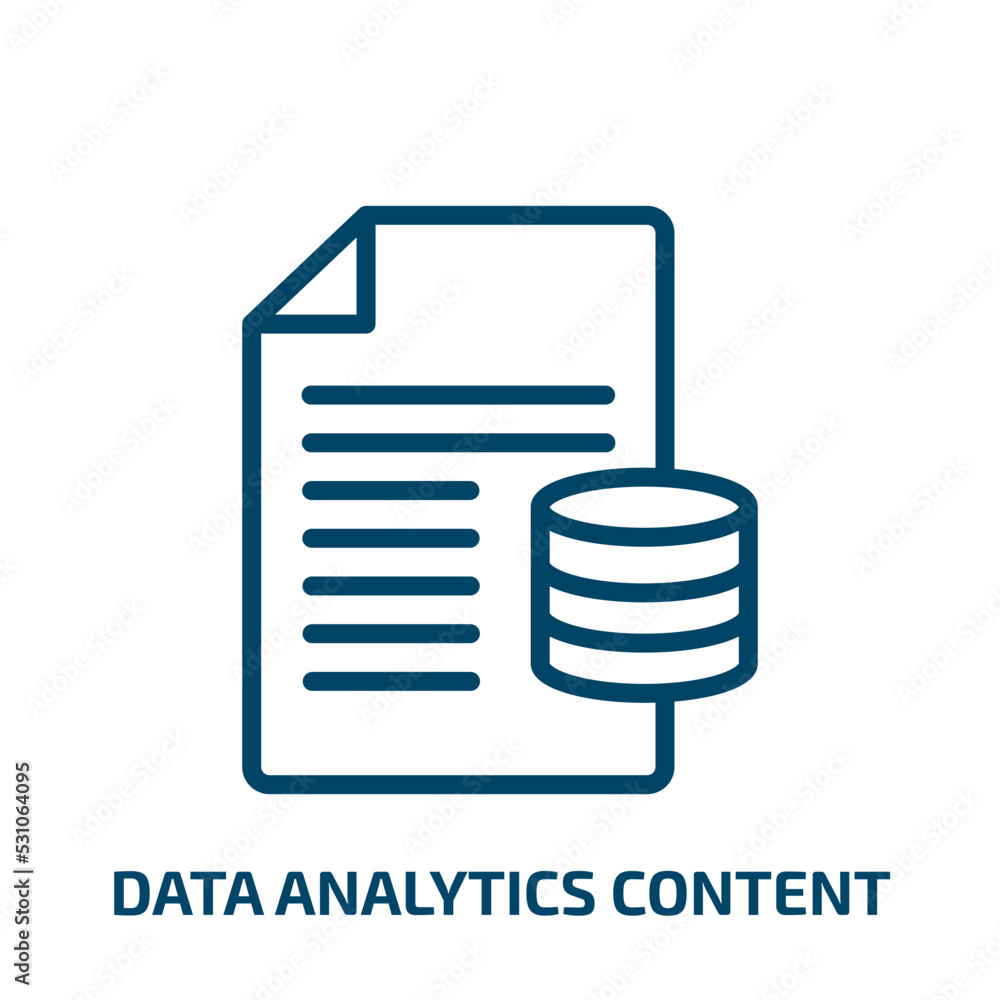 Poster data analytics content icon from user interface collection. thin linear data analytics content, data