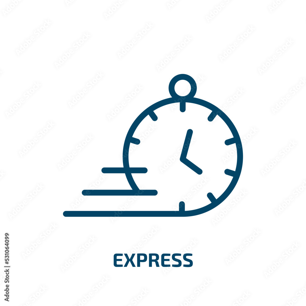 Poster express icon from user interface collection. thin linear express, deliver, container outline icon is
