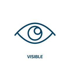 visible icon from user interface collection. Thin linear visible, visibility, eye outline icon isolated on white background. Line vector visible sign, symbol for web and mobile