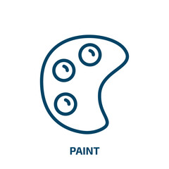 Obraz premium paint icon from user interface collection. Thin linear paint, brush, equipment outline icon isolated on white background. Line vector paint sign, symbol for web and mobile