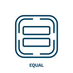 Obraz premium equal icon from user interface collection. Thin linear equal, equality, people outline icon isolated on white background. Line vector equal sign, symbol for web and mobile