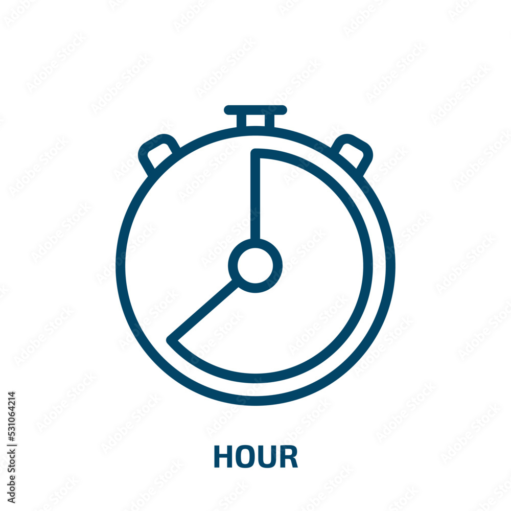 Poster hour icon from user interface collection. thin linear hour, time, business outline icon isolated on 