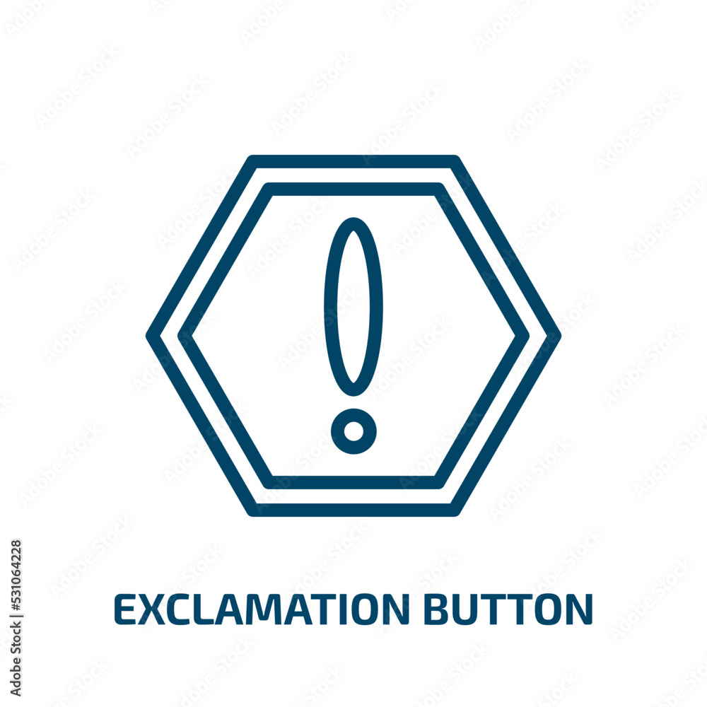 Poster exclamation button icon from user interface collection. thin linear exclamation button, exclamation,