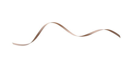 Vintage Christmas gold ribbon element isolated png top view