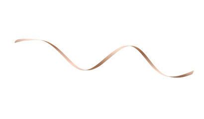 Vintage Christmas gold ribbon element isolated png top view