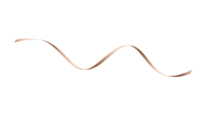 Vintage Christmas gold ribbon element isolated png top view