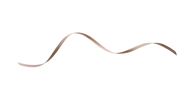 Vintage Christmas gold ribbon element isolated png top view