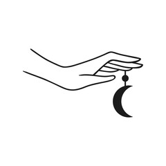 Fototapeta premium Magic Moon astrology. Boho vector illustration.