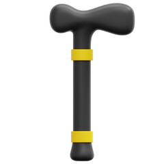 walking stick 3d render icon illustration