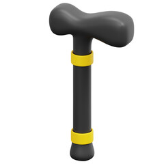 walking stick 3d render icon illustration