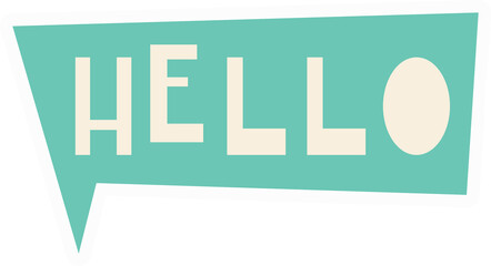 Hello Sticker Isolated on Transparent Background