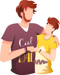 Father and Son Fist Bumping illustration