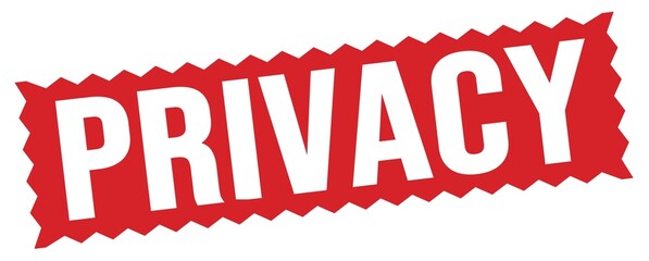 PRIVACY text written on red stamp sign.