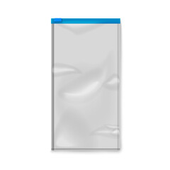Vector isolated illustration of realistic mock up of blank plastic zippered bag