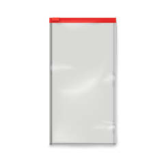 Vector isolated illustration of realistic plastic bag with red zipper