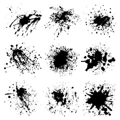 Black Paint Ink Splash Vector Collection