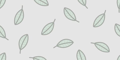 Nature leaves pastel doodle art pattern