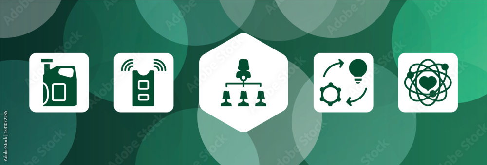 Poster general filled icon set isolated on abstract background. glyph icons such as engine oil, active sens