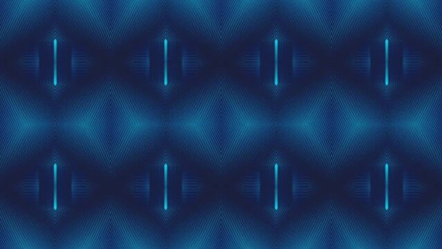 Blue futuristic animation with geometric shapes and diamonds glowing