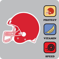 helmet football team, vector illustration