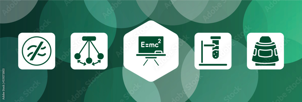 Poster science filled icon set isolated on abstract background. glyph icons such as is approximately equal 