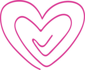 Doodle Line Heart Hand Drawn