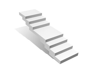 white stairs isolated on a white background. 3d render