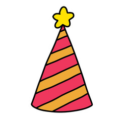 Happy Birthday hat Filled Clipart.