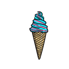 hand draw ice cream cone 