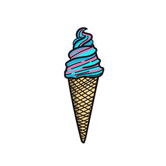 hand draw ice cream cone 