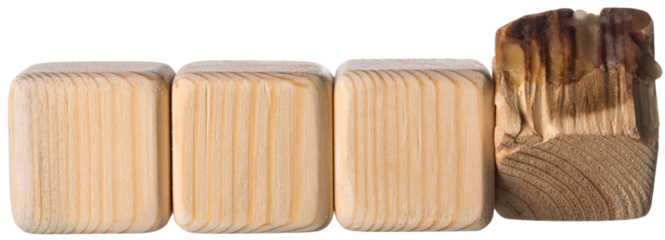 Geometry shape of wood blocks on desk