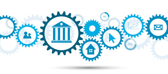 ingranaggi, meccanismi, banca, conto corrente, 