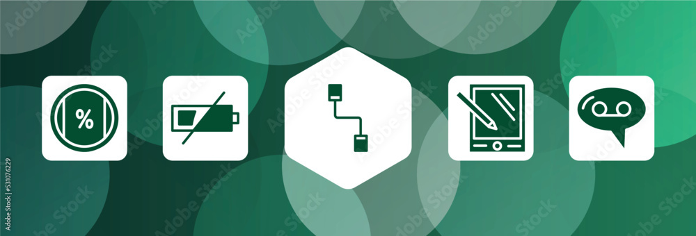 Poster communition filled icon set isolated on abstract background. glyph icons such as ratio, low battery,