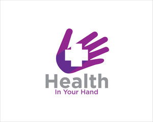 health in your hand logo designs for medical and clinic service logo