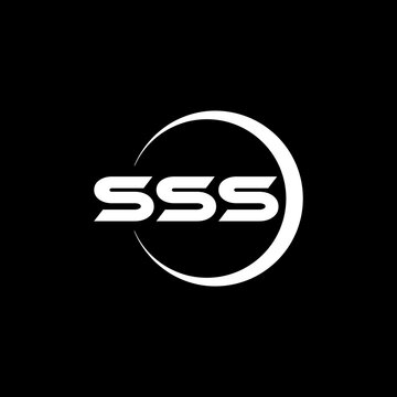 SSS letter logo design with black background in illustrator, cube logo, vector logo, modern alphabet font overlap style. calligraphy designs for logo, Poster, Invitation, etc.