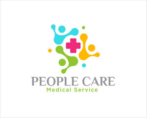 Fototapeta premium people care logo designs for medical service and clinic logo