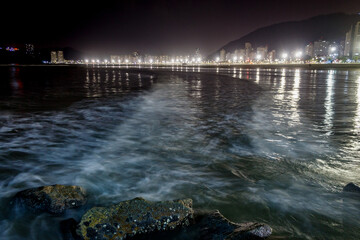 view of the beach in the evening