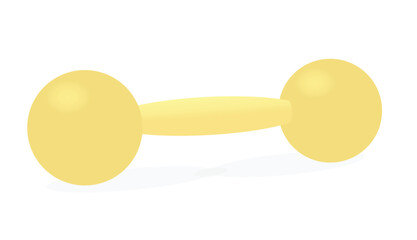 Retro yellow dumbbells. vector illustration
