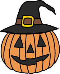 simplicity halloween pumpkin freehand drawing flat design