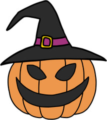 simplicity halloween pumpkin freehand drawing flat design