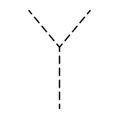 Tracing Alphabet letter Y prewriting dotted line element for kindergarten, preschool and Montessori school kids worksheet for handwriting practice activity.