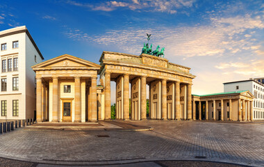Fototapeta premium Brandenburger Tor or Brandenburg Gate at sunset, Berlin, Germany